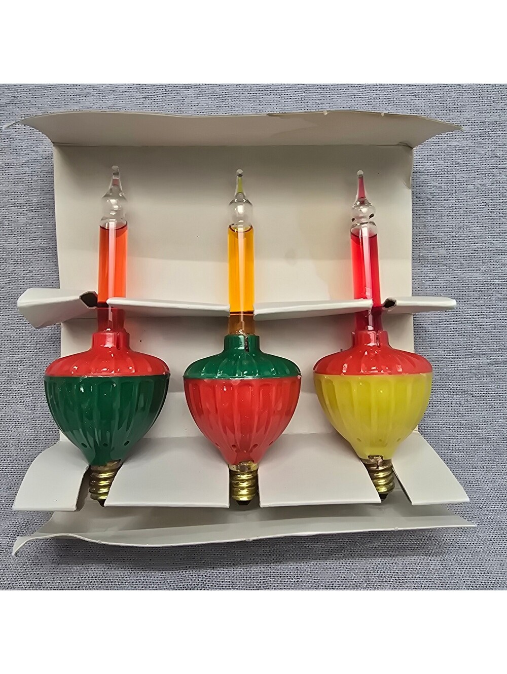 3 Vintage NOMA C7 Bubble Lites Tested & Working Christmas Tree Lights bulbs Box